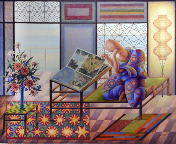 Artista viendo un libro de arte GPV