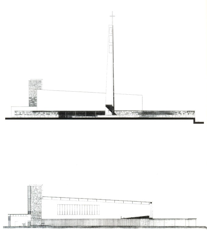 SANTUARIO VIRGEN DEL CAMINO alzado y seccion