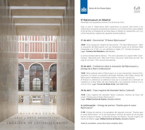 FLYER ACTOS RIJKSMUSUEM EN MADRID