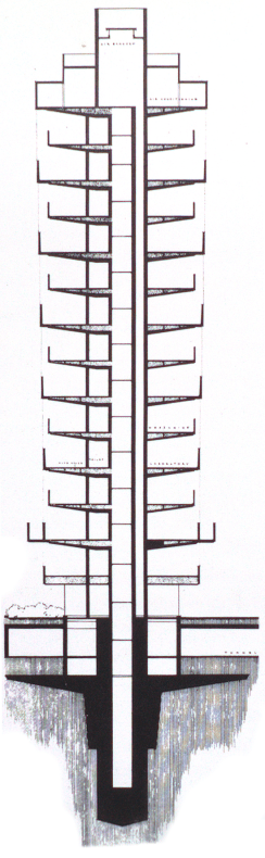 536817cfc07a806b9b000009_ad-classics-sc-johnson-wax-research-tower-frank-lloyd-wright_flw_sectiontower